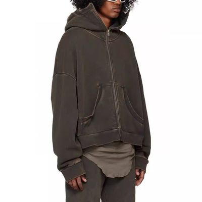 Roupas de rua sem lenço de colarinho com capuz Vintage de peso pesado para homens