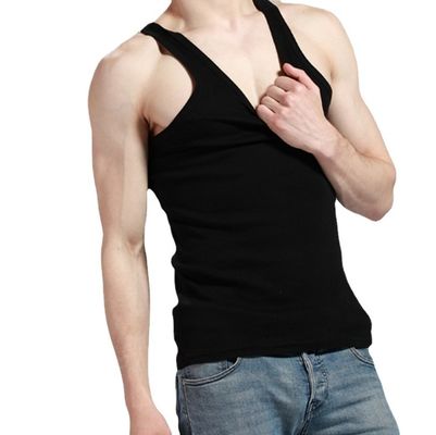 Veste de fitness respirável Homens sem mangas Tanque para roupas desportivas com impressão digital