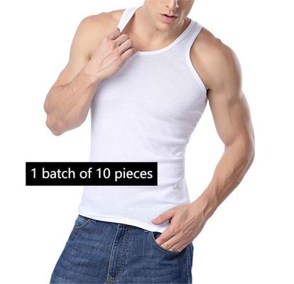 Veste de fitness respirável Homens sem mangas Tanque para roupas desportivas com impressão digital