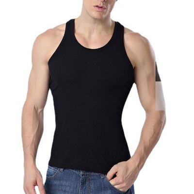 Veste de fitness respirável Homens sem mangas Tanque para roupas desportivas com impressão digital