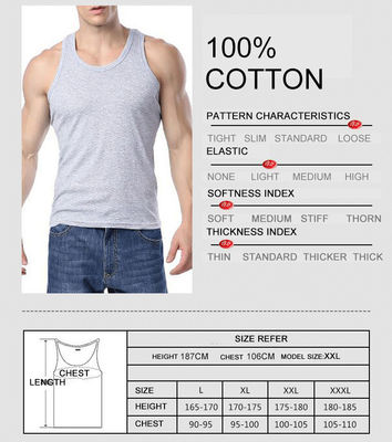 Veste de fitness respirável Homens sem mangas Tanque para roupas desportivas com impressão digital