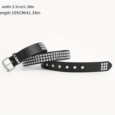 Cinturão unisex com estilo comum Largura 2-4cm Ferro Fivela Rivet Punk Design