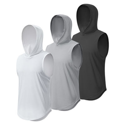 XMAMLON RTS OEM Quick Dry Gym Tank Sleeveless Bodybuilding Tank Top Capuzado para Homens