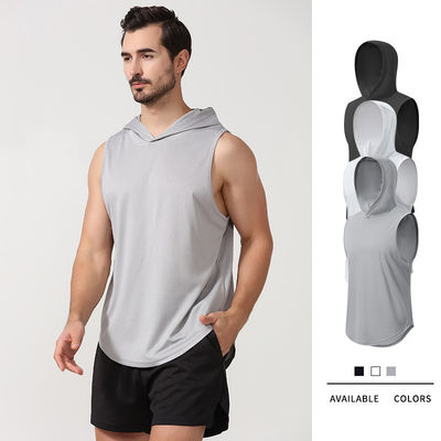 XMAMLON RTS OEM Quick Dry Gym Tank Sleeveless Bodybuilding Tank Top Capuzado para Homens