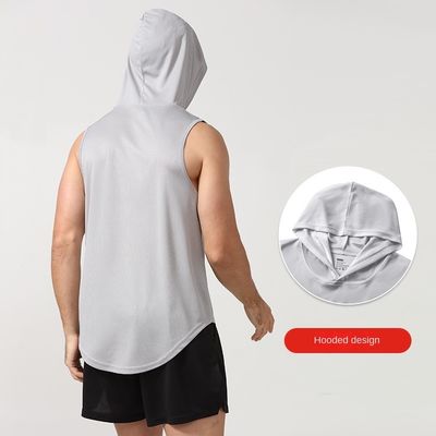 XMAMLON RTS OEM Quick Dry Gym Tank Sleeveless Bodybuilding Tank Top Capuzado para Homens