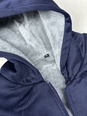 100% Poliéster Manga Longa Homem Espessado Capuzado Set de Duas Peças Para Desportos de Inverno