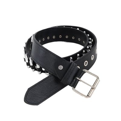 Estilo Ordinário 2-4cm Cinturão de Rivet Punk Western masculino com decoração de calça suave