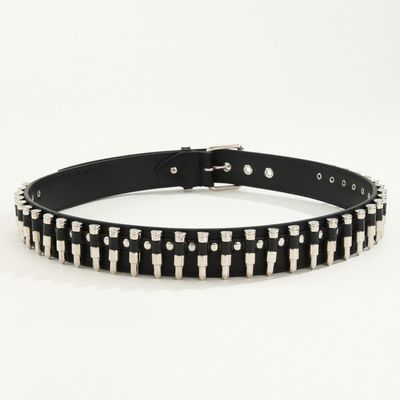 Estilo Ordinário 2-4cm Cinturão de Rivet Punk Western masculino com decoração de calça suave