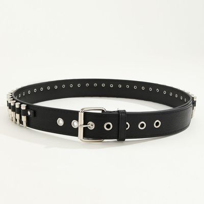 Estilo Ordinário 2-4cm Cinturão de Rivet Punk Western masculino com decoração de calça suave