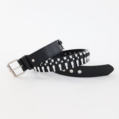 Estilo Ordinário 2-4cm Cinturão de Rivet Punk Western masculino com decoração de calça suave