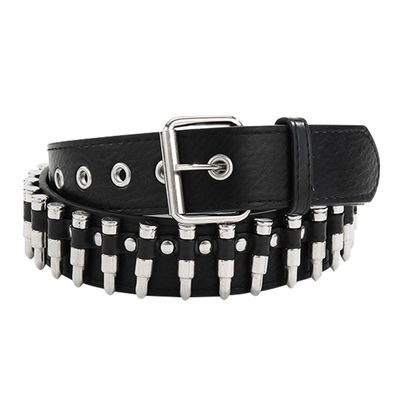 Estilo Ordinário 2-4cm Cinturão de Rivet Punk Western masculino com decoração de calça suave