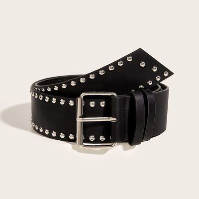 Cinturão Wide Western Rivet Trend Fashion Punk Cinturão com Fivela de Ferro e Fixação de Pin