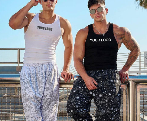 Impressão digital de poliéster Tops masculinos para XMAMLON RTS OEM Custom Fitness Gym Wear