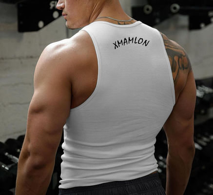 Impressão digital de poliéster Tops masculinos para XMAMLON RTS OEM Custom Fitness Gym Wear