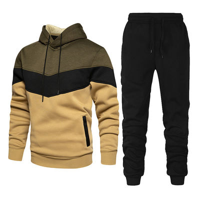 Adulto Unisex Hoodies 100% algodão Camisola e calças de treino Conjunto sólido