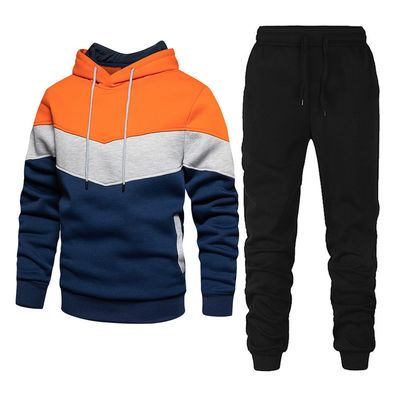 Adulto Unisex Hoodies 100% algodão Camisola e calças de treino Conjunto sólido
