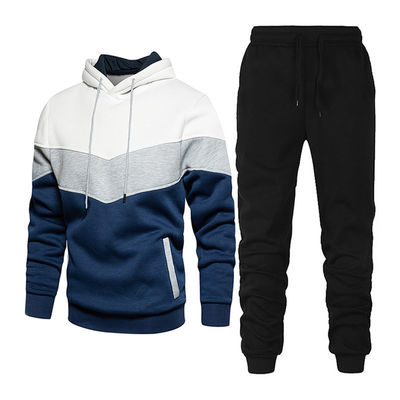 Adulto Unisex Hoodies 100% algodão Camisola e calças de treino Conjunto sólido