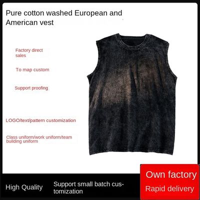 Impresso 230G COTTON Vintage Ropa Colete de ginástica para homens Custom Cut Off Sleeveless Tank Top