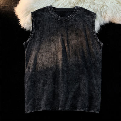 Impresso 230G COTTON Vintage Ropa Colete de ginástica para homens Custom Cut Off Sleeveless Tank Top