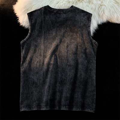 Impresso 230G COTTON Vintage Ropa Colete de ginástica para homens Custom Cut Off Sleeveless Tank Top
