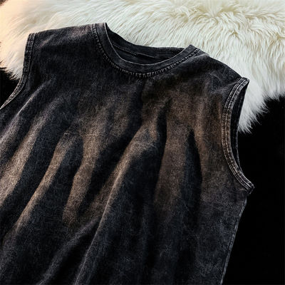 Impresso 230G COTTON Vintage Ropa Colete de ginástica para homens Custom Cut Off Sleeveless Tank Top