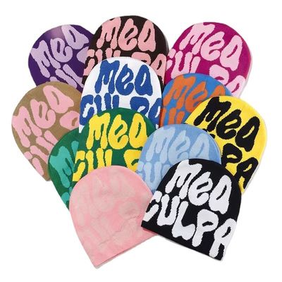 Dom Style 100% Acrílico Jacquard Inverno Custom Tecido Pom Pom Beanie Chapéu para dias frios