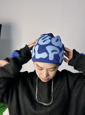 Dom Style 100% Acrílico Jacquard Inverno Custom Tecido Pom Pom Beanie Chapéu para dias frios