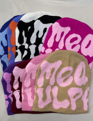 Dom Style 100% Acrílico Jacquard Inverno Custom Tecido Pom Pom Beanie Chapéu para dias frios