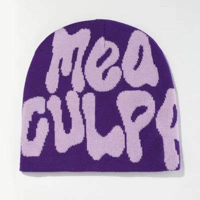 Dom Style 100% Acrílico Jacquard Inverno Custom Tecido Pom Pom Beanie Chapéu para dias frios