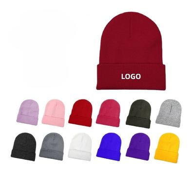 Bordado de logotipo personalizado Unisexo Acrílico de tricô de pulseira chapéu aquecido de Inverno de tricô chapéus boné para SKI