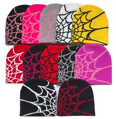 Capa de inverno unisex com web de aranha de tricô e estilo Y2K