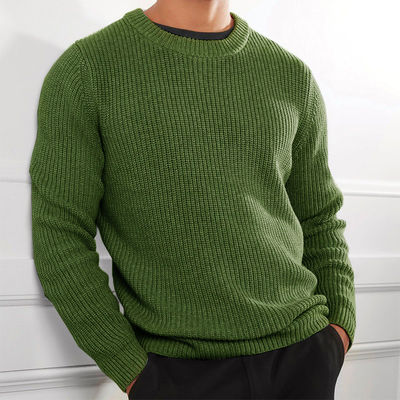 XMAMLON RTS Camisola de Inverno de Homem Anti-rugas Jumper de Trico com Design de Cor Sólida
