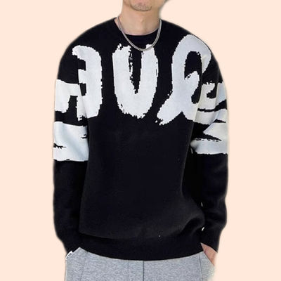 Camisola espessada para homens em letras grandes perfeita para moda e conforto no inverno