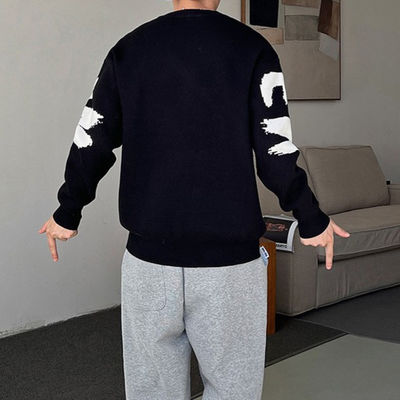 Camisola espessada para homens em letras grandes perfeita para moda e conforto no inverno