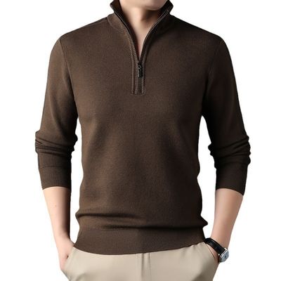 Suéter de tricô de colarinho acrílico para homens