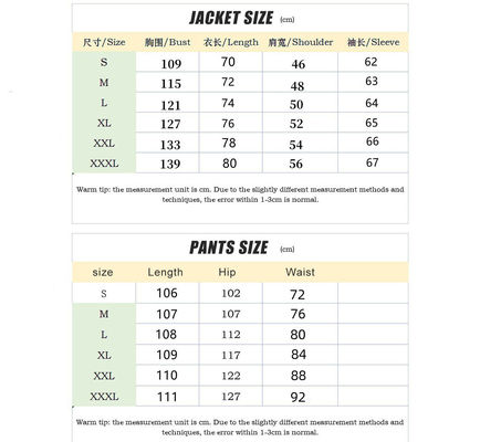 Trajes para homens Fitness Jogador Esporte Jaqueta com fecho de duas peças