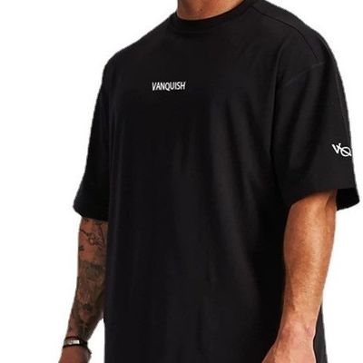 T-shirt masculino de tamanho grande em método de tecelagem de malha e padrão de impressão