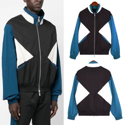 Primavera e Outono Poliéster Respirável Patchwork Streetwear Traje para Homens