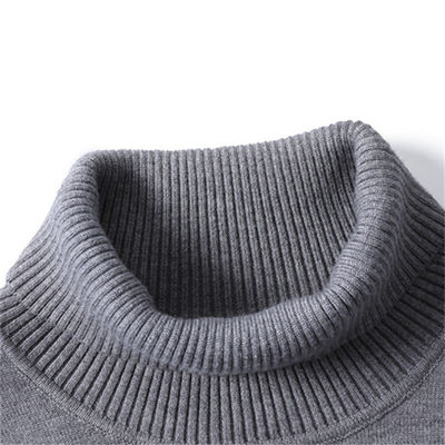 Suéter de Viscose / Algodão de Cor Sólida Suéter Slim Fit Turtle Neck para Usos Casual de Homens