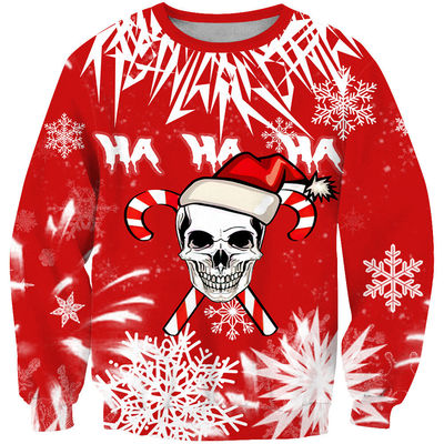 XMAMLON Camiseta de pescoço redondo personalizada Camisa de roupas masculinas Casual Camisola de Natal Camisola impressa