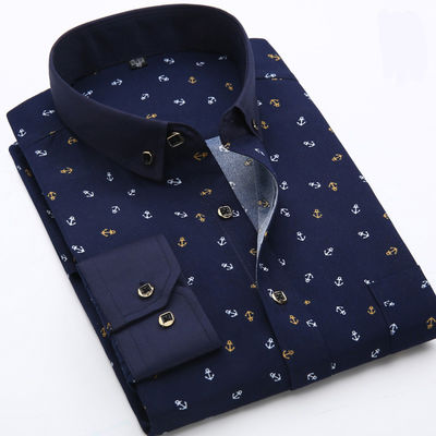 FONTE Categoria Camisa de manga longa masculina Havaiana Juventude Impressão floral de tamanho grande Produtos esportivos
