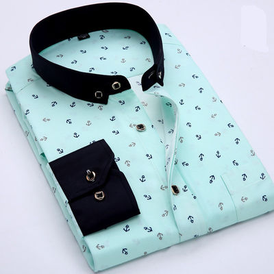 FONTE Categoria Camisa de manga longa masculina Havaiana Juventude Impressão floral de tamanho grande Produtos esportivos