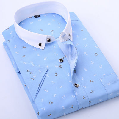 Camiseta de manga curta de impressão floral de verão de fibra de poliéster para homens Design casual e jovem