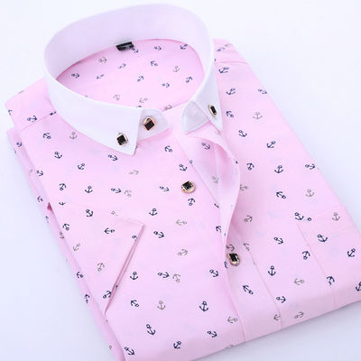 Camiseta de manga curta de impressão floral de verão de fibra de poliéster para homens Design casual e jovem