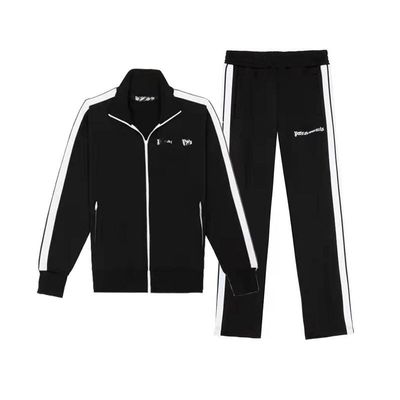 Unisex bordado Zip Up Jogging Wear Streetwear Impressão de transferência de calor