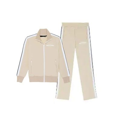 Unisex bordado Zip Up Jogging Wear Streetwear Impressão de transferência de calor