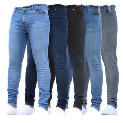 Apoio 7 dias Encomenda de amostra Tempo de entrega Calças jeans de cor sólida Calças jeans de lápis de denim