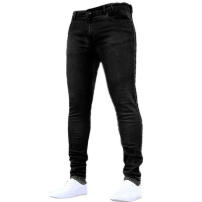 Apoio 7 dias Encomenda de amostra Tempo de entrega Calças jeans de cor sólida Calças jeans de lápis de denim