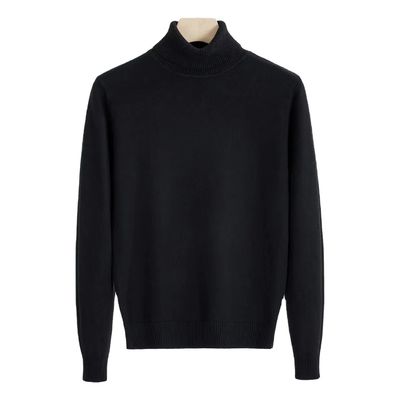 Roupas de tricô de primavera suéter de pescoço alto para homens roupa interior à prova de vento blusa camisa de baixo