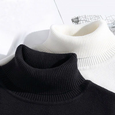 Roupas de tricô de primavera suéter de pescoço alto para homens roupa interior à prova de vento blusa camisa de baixo